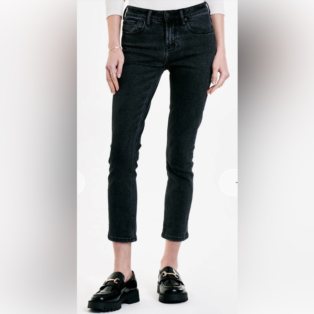 Dear John Blaire Straight Brushed Black High Waisted Women's Jeans
